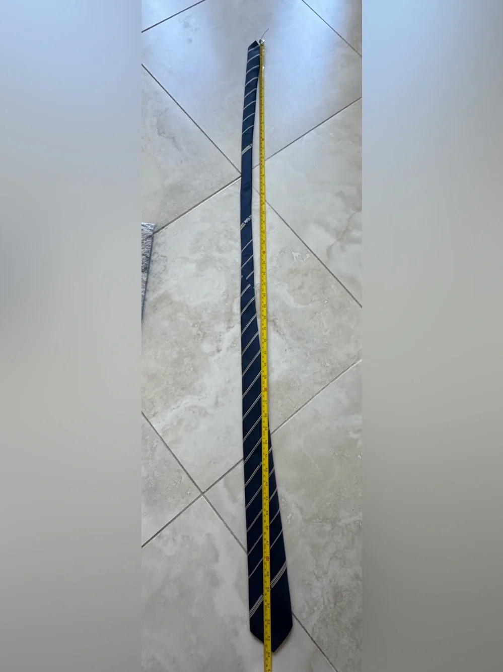 Vintage Yale Collegiate Navy Blue Tie Van Megen Gold/White Repp Stripes 54”X 3”